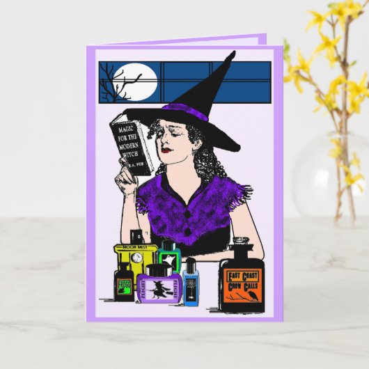 魔女モダン カード (黄色い花)