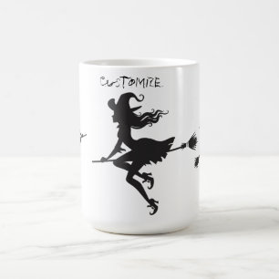 魔女ライディングブルームハロウィーンサンダーコーブ コーヒーマグカップ