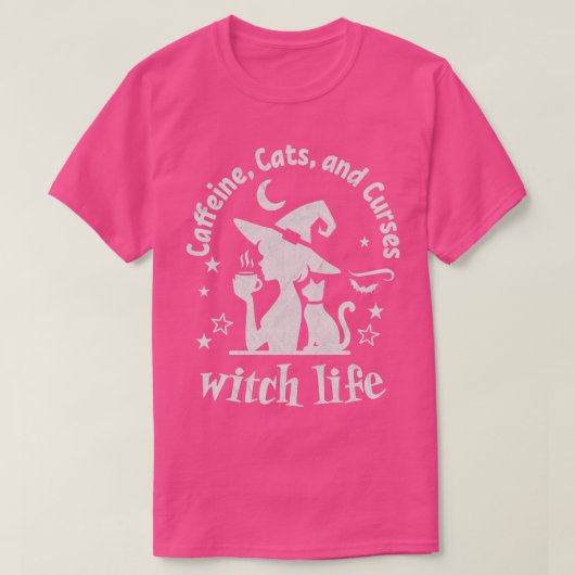 魔女ライフカフェイン猫と呪いTシャツ1 Tシャツ (デザイン正面)