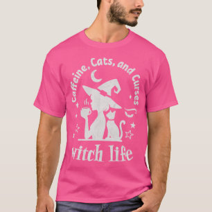 魔女ライフカフェイン猫と呪いTシャツ1 Tシャツ
