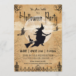 魔女ヴィンテージ ハロウィンパーティー招待状 招待状