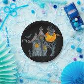 魔女不気味をテーマにしたハロウィーン ペーパープレート (パーティー)