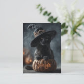 魔女不気味帽に黒いネコ シーズンポストカード (スタンド正面)