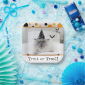 魔女不気味帽子のハロウィーン猫 ペーパープレート (パーティー)