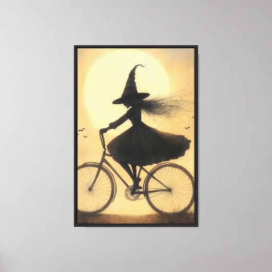 魔女乗用自転車 キャンバスプリント (正面)