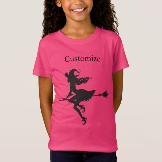 魔女乗馬箒ハロウィン Tシャツ (正面)