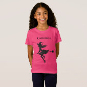 魔女乗馬箒ハロウィン Tシャツ (正面フル)