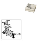 魔女乗馬箒2イラストレーションアートスタンプ ラバースタンプ (押印)