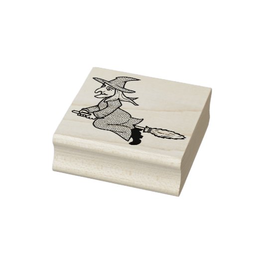 魔女乗馬箒2イラストレーションアートスタンプ ラバースタンプ (スタンプ)