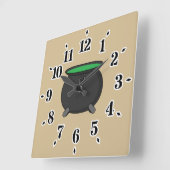 魔女大釜 スクエア壁時計 (傾斜)