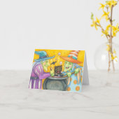 魔女姉妹と黒猫ノートカー空白のド カード (黄色い花)