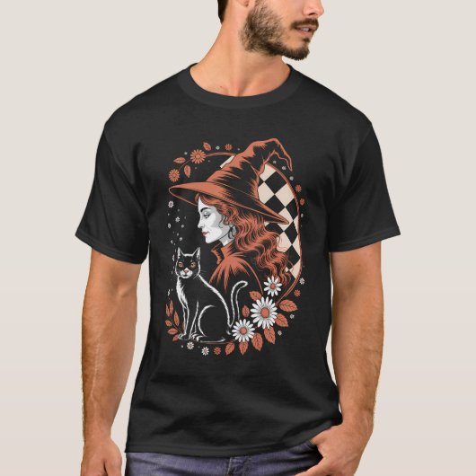 魔女市松模様ハロウィン Tシャツ (正面)