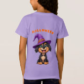 魔女帽をかぶったかわいい犬 Tシャツ (裏面)
