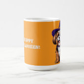 魔女帽をかぶったハッピードッグ コーヒーマグカップ (中央)