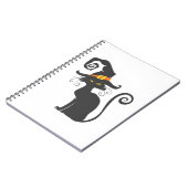 魔女帽子のかわいい黒猫 – 背景を選ぶ ノートブック (左側)