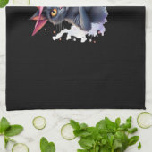 魔女帽子のかわいい黒猫 – 魔法のハロウィーンAr キッチンタオル (折り畳み)