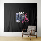 魔女帽子のかわいい黒猫 – 魔法のハロウィーンAr タペストリー (インサイチュ(横))