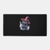 魔女帽子のかわいい黒猫 – 魔法のハロウィーンAr デスクマット (正面)