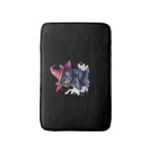 魔女帽子のかわいい黒猫 – 魔法のハロウィーンAr バスマット (正面縦)