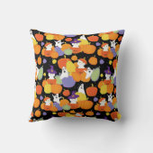 魔女帽子のハロウィーンのかわいい猫 クッション (裏面)