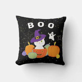 魔女帽子のハロウィーンのかわいい猫 クッション