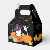 魔女帽子のハロウィーンのかわいい猫 フェイバーボックス (裏面サイド)