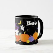 魔女帽子のハロウィーンのかわいい猫 マグカップ (正面右)