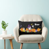 魔女帽子のハロウィーンのかわいい猫 ランバークッション (椅子)