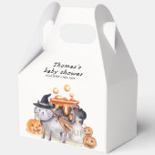 魔女帽子の赤ちゃんシャワーで小さなブー猫を醸造 フェイバーボックス (裏面)