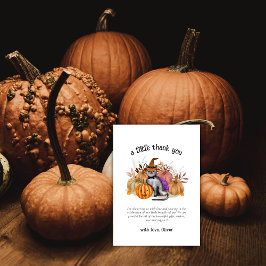 魔女帽子の赤ちゃんシャワーにかわいい小さなブー詩キャット サンキューカード