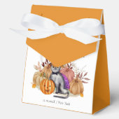 魔女帽子の赤ちゃんシャワーの小さなブー詩の猫 フェイバーボックス (正面)