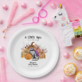 魔女帽子の赤ちゃんシャワーの小さなブー詩の猫 ペーパープレート (パーティー)