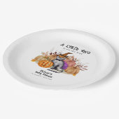 魔女帽子の赤ちゃんシャワーの小さなブー詩の猫 ペーパープレート (アングル)