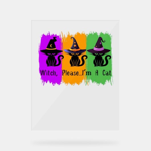 魔女帽子の黒猫Tシャツ アクリルサイン (正面)