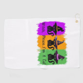 魔女帽子の黒猫Tシャツ ゴルフタオル (横)