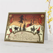 魔女悪魔ジャックO'ランタンパンプキンフルムーン カード (黄色い花)