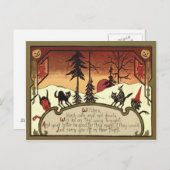 魔女悪魔ジャックO'ランタンパンプキンフルムーン ポストカード (正面/裏面)