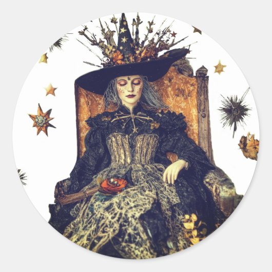 魔女昼寝 ラウンドシール (正面)