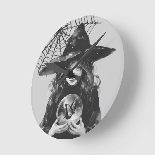 魔女時計 ラウンド壁時計 (傾斜)