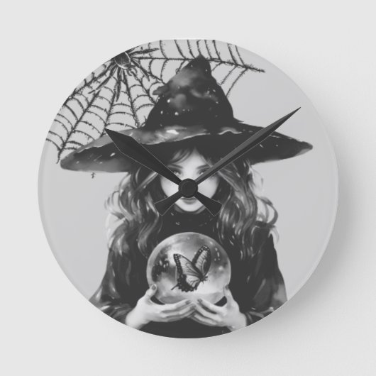 魔女時計 ラウンド壁時計 (正面)