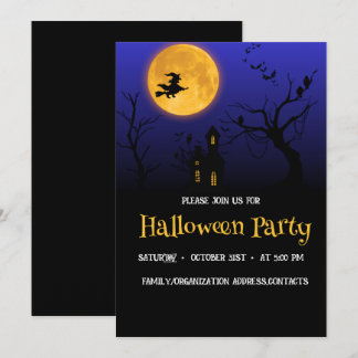 魔女満月ハロウィンパーティー招待状