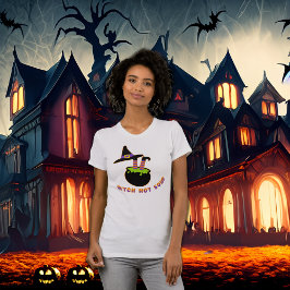魔女熱いスープ面白いハロウィーン Tシャツ