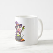 魔女牛のキャンドル釜煎じ薬 コーヒーマグカップ (正面右)