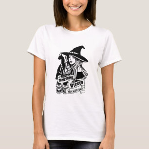 魔女猫とスカル邪悪 Tシャツ