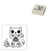 魔女猫のボードゥー人形 ラバースタンプ (押印)