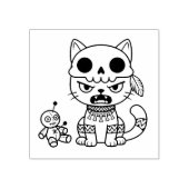 魔女猫のボードゥー人形 ラバースタンプ (インプリント)