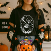 魔女猫の魔法鍋ミスティック Tシャツ