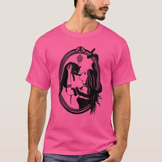 魔女猫ゴシッ異教のク魔猫 Tシャツ (正面)