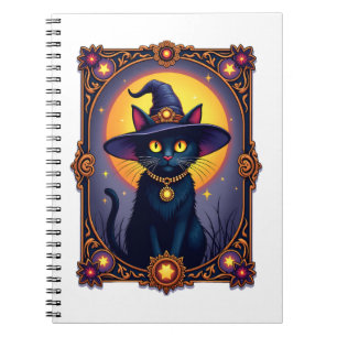 魔女猫タロットカード ハロウィン ヴィンテージ ゴシック ノートブック