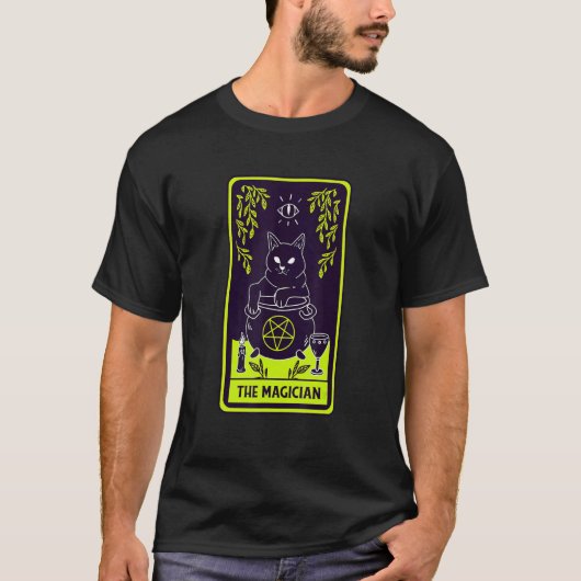 魔女猫マジシャン イリュージョン マジシャン Tシャツ (正面)